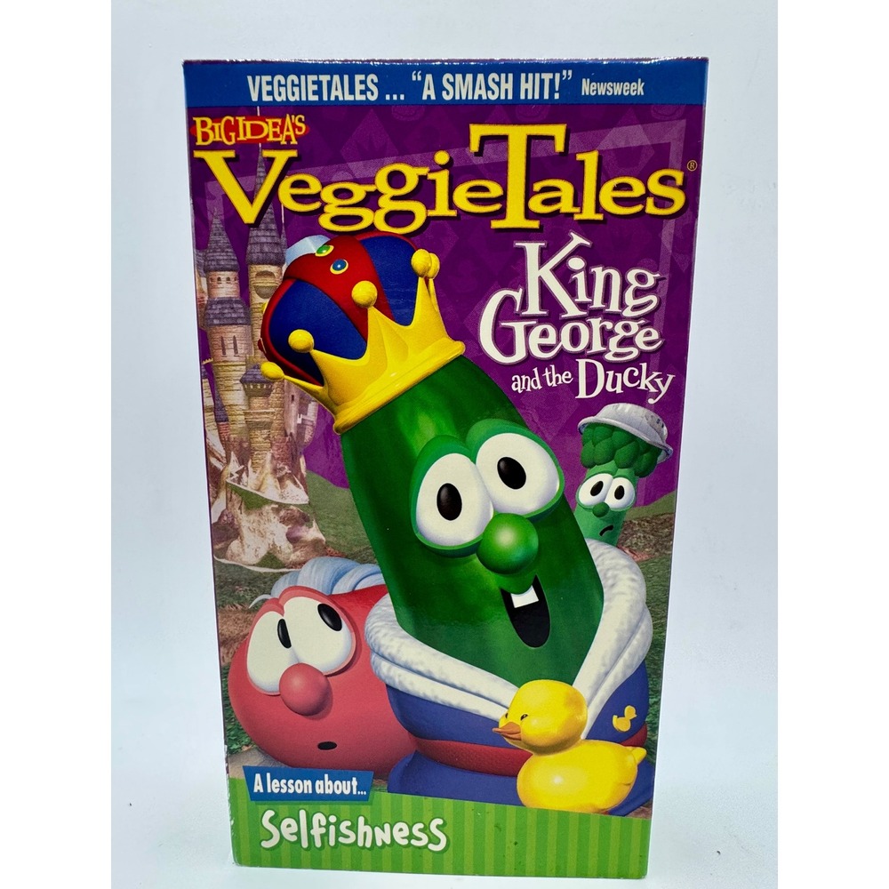 Big Idea VeggieTales VHS King George and the Ducky 2000 Silly Song Tape Religion